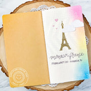Sunny Studio French Inspired Eiffel Tower France Traveler's Journal Notebook (using Paris Afternoon 4x6 Clear Stamps)