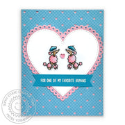 Sunny Studio For My Favorite Human Pink French Poodle Valentine's Day Card (using Paris Afternoon 4x6 Clear Stamps)