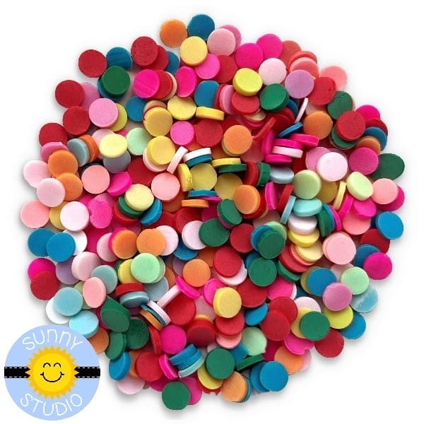 Sunny Studio Stamps Party Confetti Colorful Rainbow Clay Embellishments for Shaker Cards and Cardmaking SSEMB-132