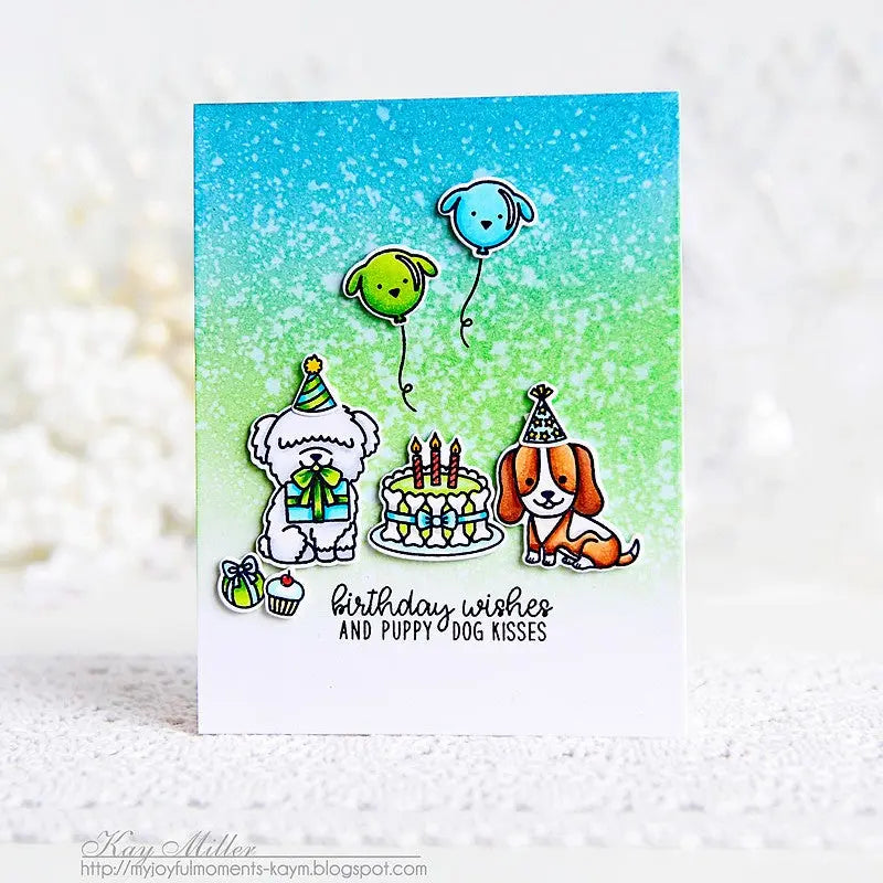 Sunny Studio Stamps Party Pups Dog Birthday Card by Kay Miller