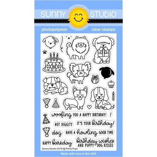Sunny Studio Birthday Cat Stamps Kitty Party Clear Photopolymer Set - Sunny  Studio Stamps