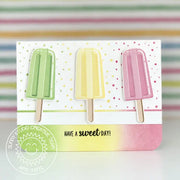Sunny Studio Stamps Perfect Popsicles Lime, Banana & Strawberry Card