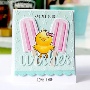 Sunny Studio Perfect Popsicles May All Your Wishes Come True Chick Card