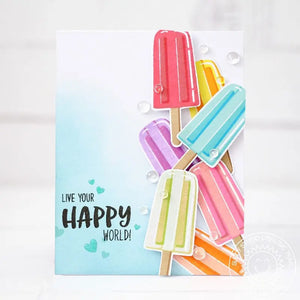 Sunny Studio Stamps Perfect Popsicles Rainbow Border Card