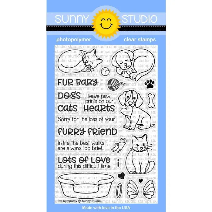 Sunny Studio Stamps Pet Sympathy 4x6 Photopolymer Clear Stamp Set
