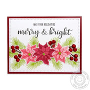 Sunny Studio Stamps Festive Greetings Merry & Bright Poinsettia Christmas Card