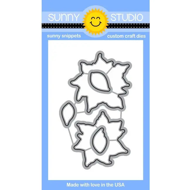 Sunny Studio Stamps Petite Poinsettias Holiday Flower Steel Rule Dies