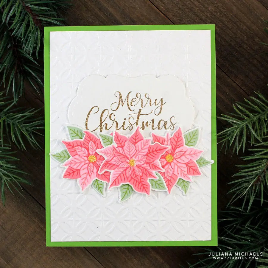 Sunny Studio Stamps Petite Poinsettias Bouquet Christmas Card by Juliana Michaels