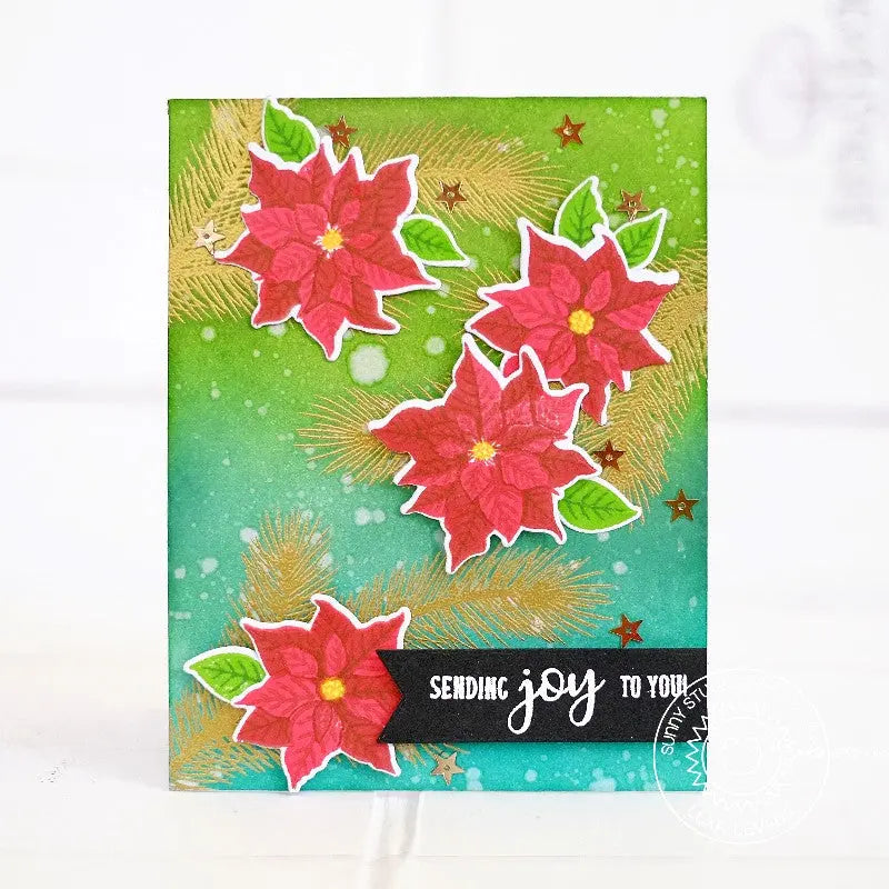 Sunny Studio Stamps Petite Poinsettias Sending Joy to You card by Lexa Levana