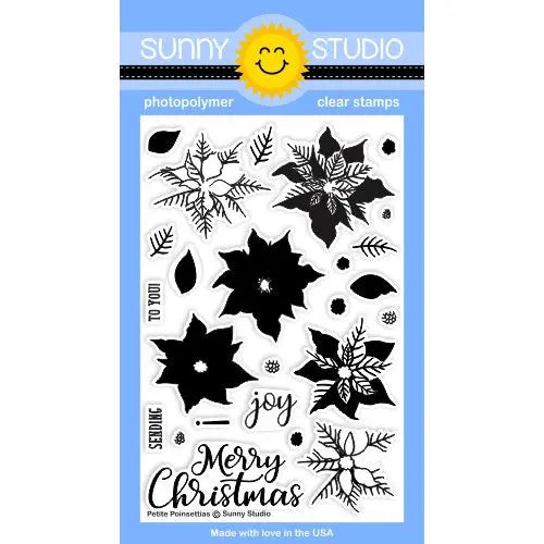 Sunny Studio Stamps Petite Poinsettias 4x6 Photo-polymer Clear Stamp Set