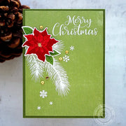 Sunny Studio Stamps Petite Poinsettias Red, Green & White Holiday Christmas Card by Vanessa Menhorn