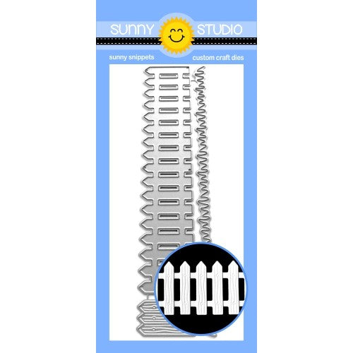 Sunny Studio Stamps Picket Fence & Grass Border Metal Cutting Dies SSDIE-251 