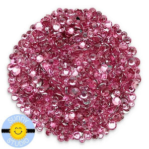 Raspberry Pink Transparent Rhinestones