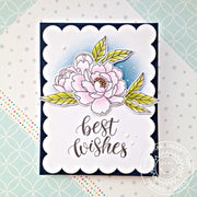 Sunny Studio Stamps Pink Peonies Best Wishes Wedding Handmade Card by Franci