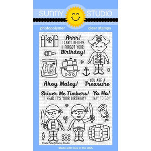 Sunny Studio Stamps Pirate Pals 4x6 Clear Photopolymer Stamp Set