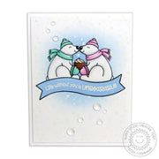 Sunny Studio Stamps Playful Polar Bears Kissing Couple with Hot Cocoa Card