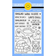 Sunny Studio Stamps Polar Playmates Winter Holiday Seal & Walrus 4x6 Photo-polymer Clear Stamp Set