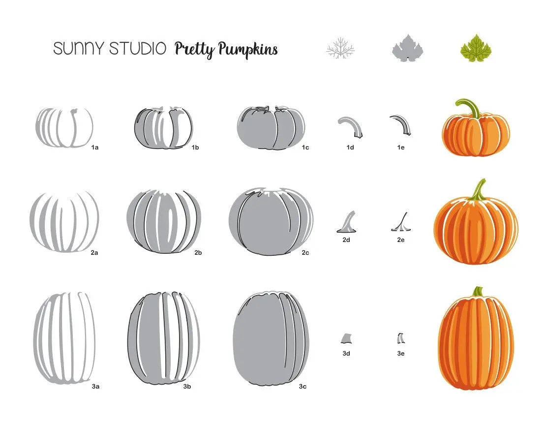 Sunny Studio Pretty Pumpkins Stamp Alignment Layering Guides