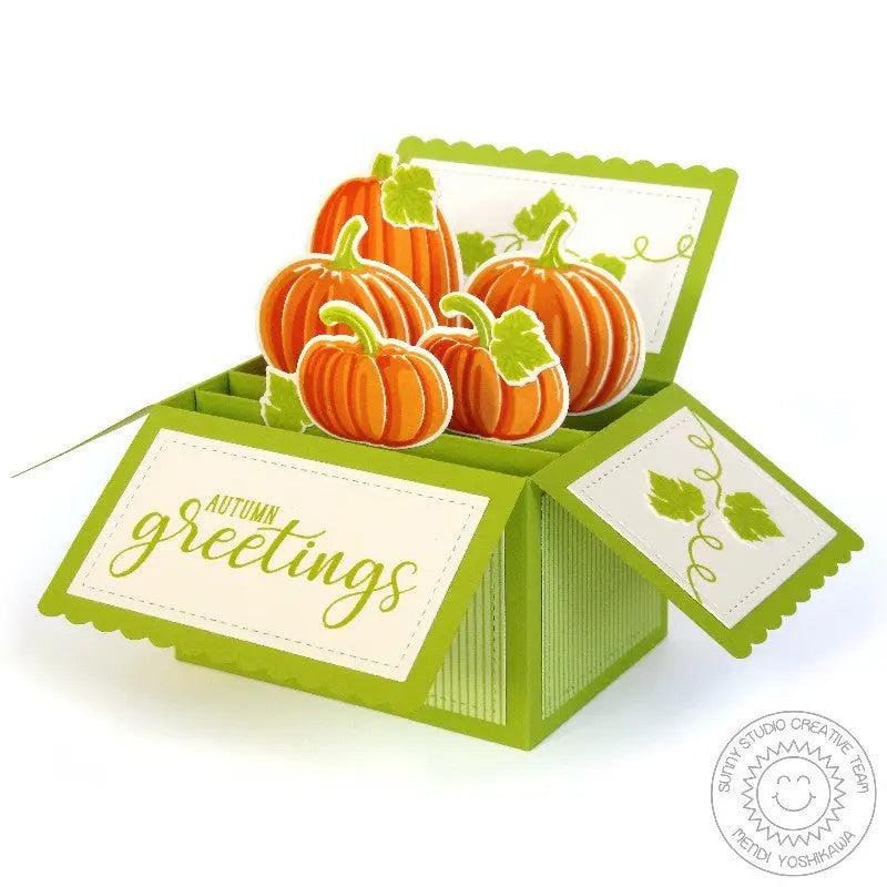 Sunny Studio Stamps Pretty Pumpkins Autumn Pop-up Box Card