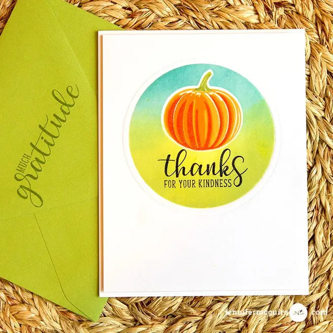 Sunny Studio Stamps Autumn Greetings Thanks for your Kindness Fall Layered Layering Pumpkin Card