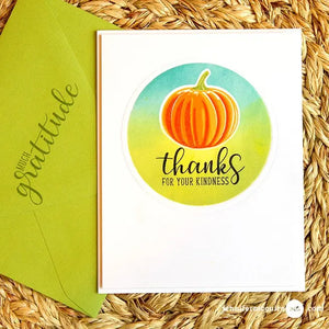 Sunny Studio Stamps Autumn Greetings Thanks for your Kindness Fall Layered Layering Pumpkin Card