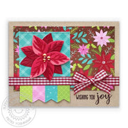 Sunny Studio Stamps Wishing You Joy Holiday Christmas Card (using Pristine Poinsettia Layering Metal Cutting Dies)