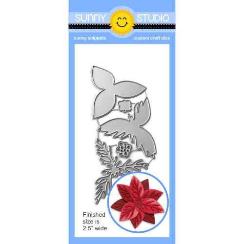 Sunny Studio Stamps Pristine Poinsettia Layering Layered Metal Cutting Die 5-piece set for Winter Christmas Holiday