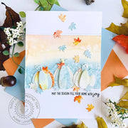 Sunny Studio Autumn Layered Pumpkins "May The Season Fill Your Home With Joy" Fall Card (using Pumpkin Patch Cutting Dies)