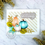 Sunny Studio Season of Blessings Layered Autumn Pumpkins Fall Card (using Pumpkin Patch Metal Cutting Dies)