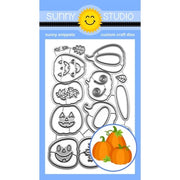 Sunny Studio Stamps Pumpkin Patch with Fall Leaves & Halloween Jack O'Latern Faces Layered Layering Metal Cutting Dies Set