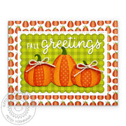 Sunny Studio Stamps Fall Greetings Paper Pieced Pumpkins Autumn Card (using Pumpkin Patch Metal Cutting Dies)