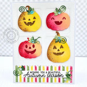 Sunny Studio Stamps Fall Smiling Jack O'Lanterns Pumpkins Autumn Card (using Pumpkin Patch Metal Cutting Dies)