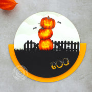 Sunny Studio Stamps Stacked Jack O'Lanterns Pumpkins Boo Interactive Halloween Card (using Pumpkin Patch Metal Cutting Dies)