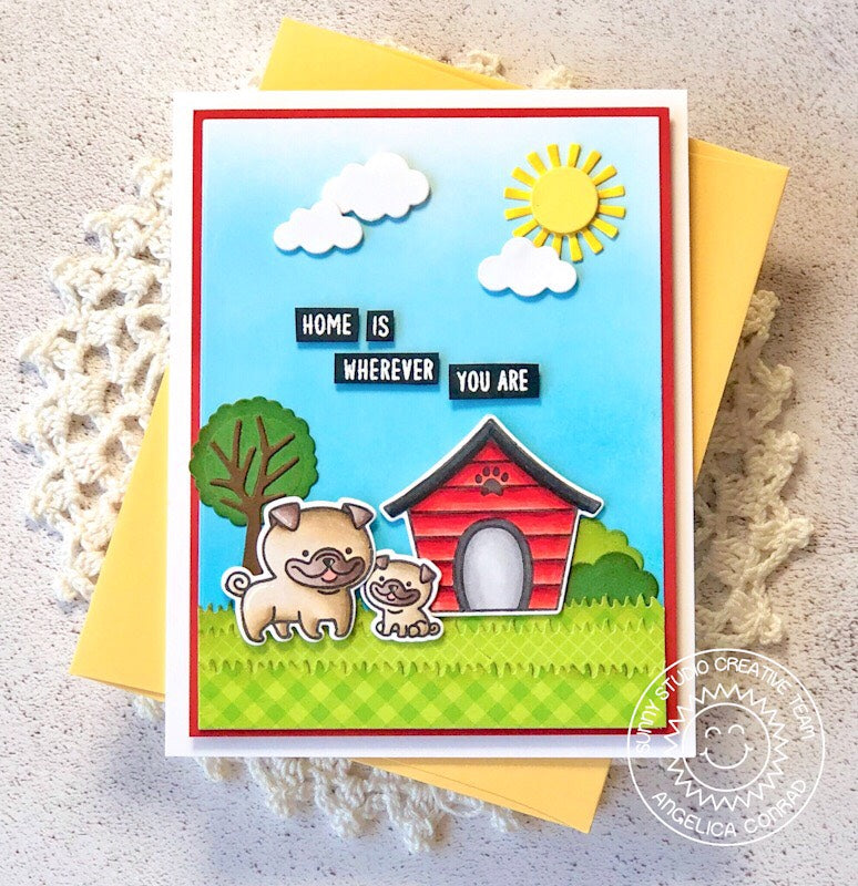Sunny Studio Stamps Puppy Parents Home Is Wherever You Are Card by Angelica Conrad