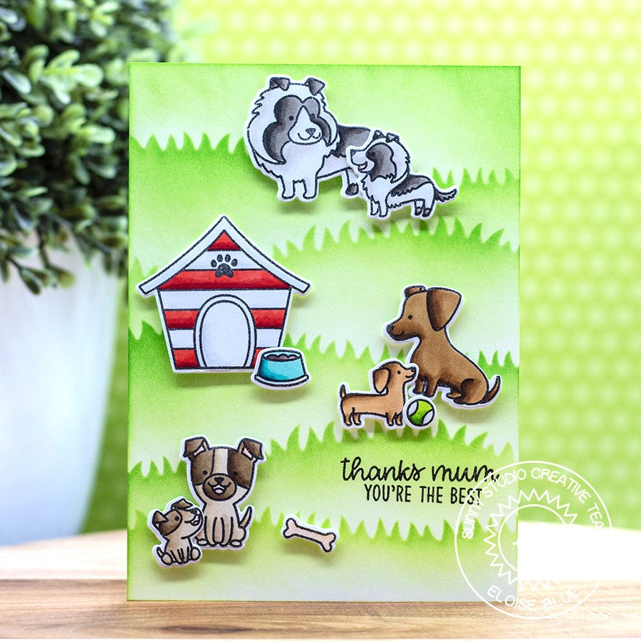 Sunny Studio Stamps Puppy Parents Dog Thank You Card by Eloise Blue