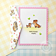 Sunny Studio Stamps Puppy Parents Dog Themed Card With Matching Envelope Flap