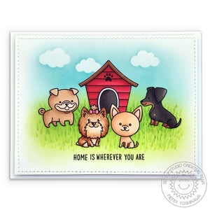 Sunny Studio Stamps Puppy Parents Home Is Where You Are Dog House Card by Mendi Yoshikawa
