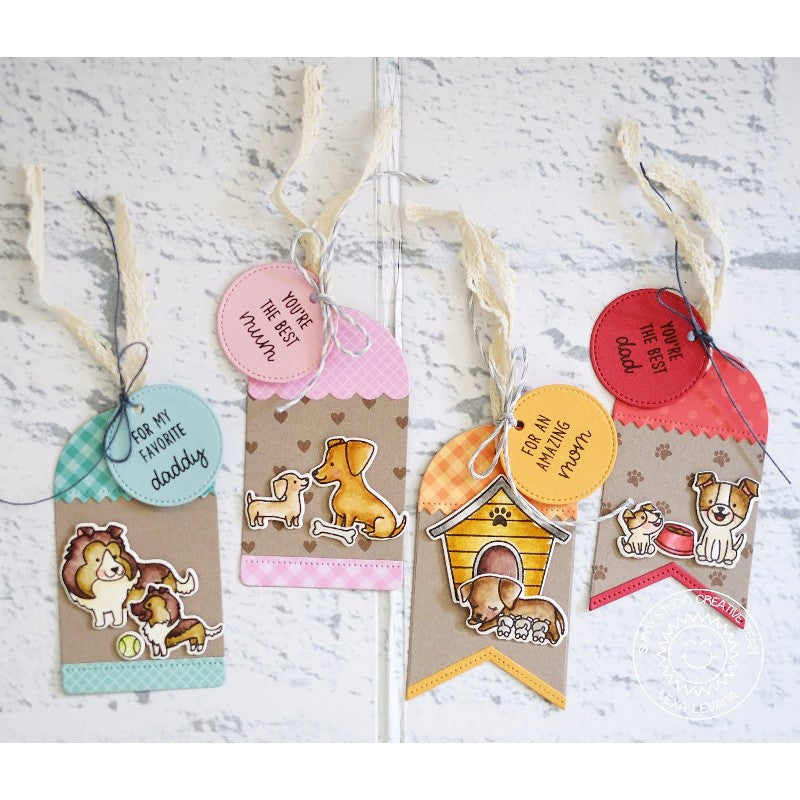 Sunny Studio Stamps Puppy Dog Kraft Gift Tags (using Build-A-Tag 1 dies)