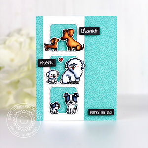 Sunny Studio Stamps Puppy Parents Handmade Dog Card by Rachel (using Window Trio Square Dies)