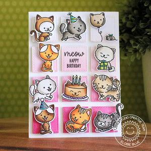 Sunny Studio Stamps Purrfect Birthday Pink Grid Kitty Cat Card by Eloise