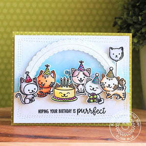 Sunny Studio Stamps Purrfect Birthday Kitty Cat Party Card by Eloise Blue