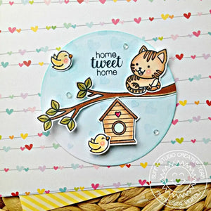 Sunny Studio Stamps Purrfect Birthday Cat in the Tree with Birdhouse Card by Franci