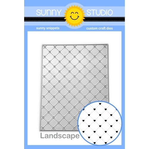 Sunny Studio Stamps Quilted Hearts Landscape Background Backdrop Metal Cutting Dies SSDIE-284
