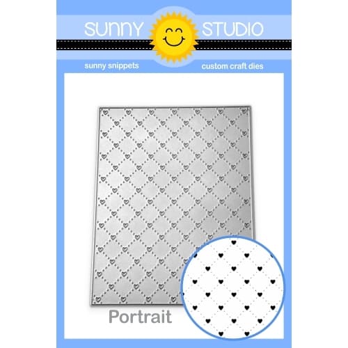 Sunny Studio Stamps Quilted Hearts Portrait Background Backdrop Metal Cutting Dies SSDIE-285