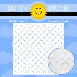Sunny Studio Stamps Quilted Hearts Diamond 6x6 Embossing Folder