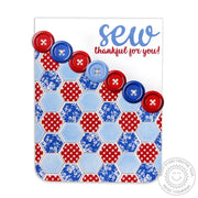 Sunny Studio Stamps Quilted Hexagons Red, White & Blue Patchwork Card