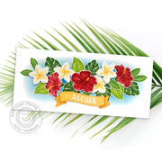 Sunny Studio Stamps "Aloha" Layered Hibiscus Handmade Floral Flower Card (using Hawaiian Hibiscus 4x6 Clear Photopolymer Color Layering Stamp Set)
