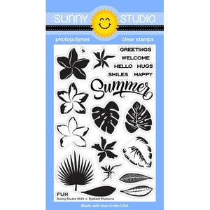 Sunny Studio 4x6 Clear Layering Hawaiian Hibiscus Stamps - Sunny