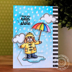 Sunny Studio Stamps Rain Showers & Rain or Shine Hexagon Background card