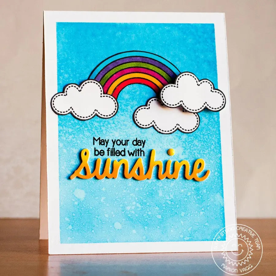Sunny Studio Stamps Rain or Shine Hope Your Day Is Filled With Sunshine Rainbow Card